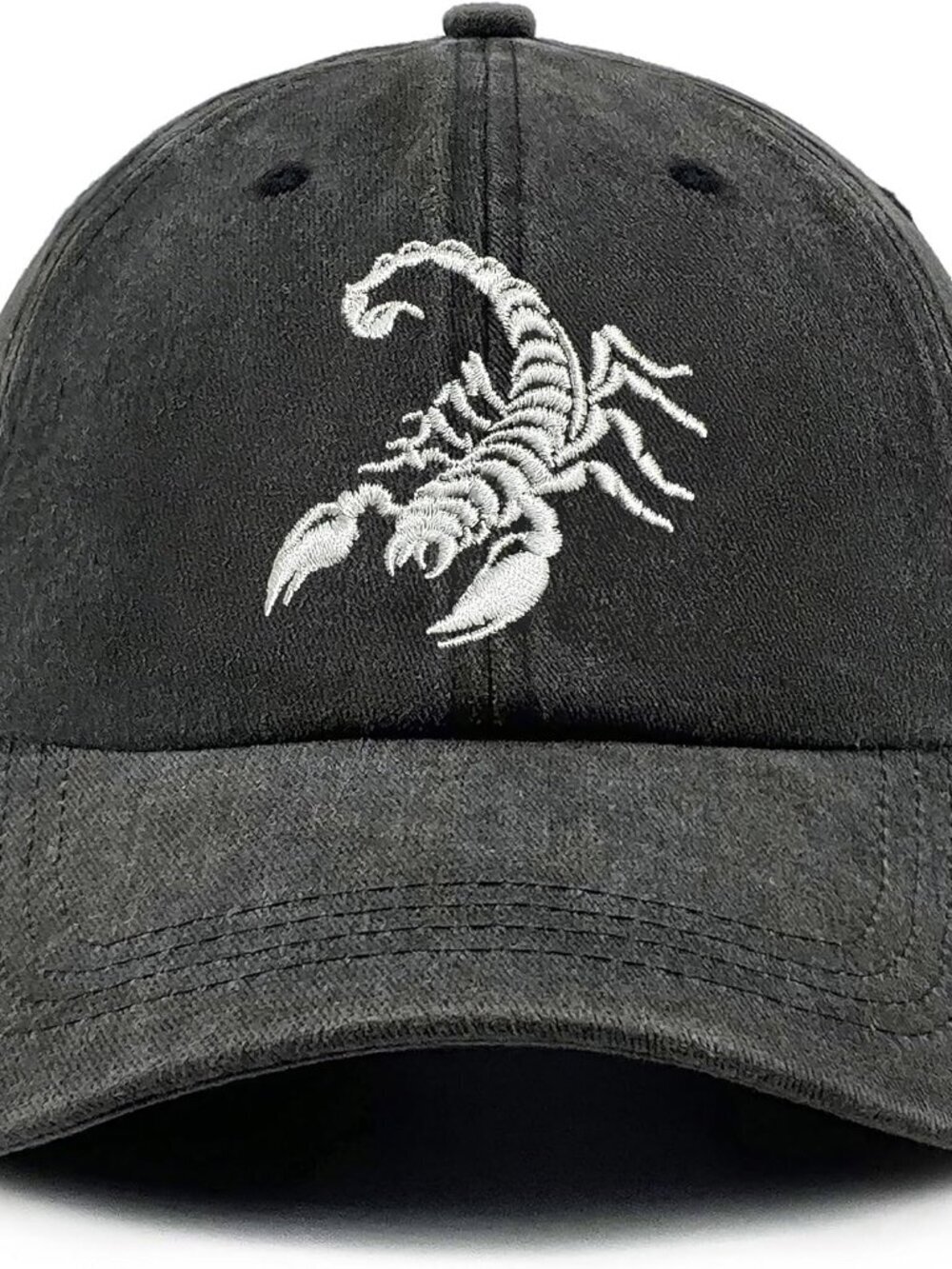 Women's Animal Embroidered Baseball Cap Black Gray Lightweight Casual Scorpion